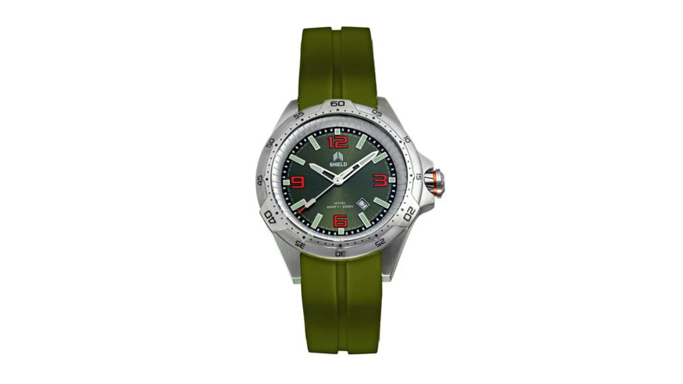 Shield Vessel Strap Watch w/Date, Green - Mens, SLDSH112-4