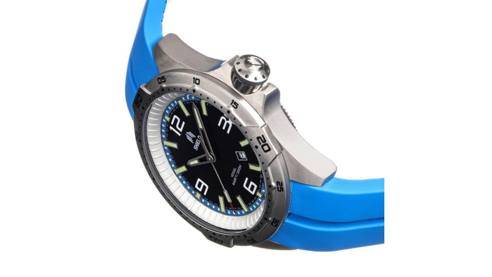 Shield Vessel Strap Watch w/Date, Light Blue - Mens, SLDSH112-3