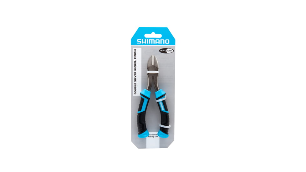 Shimano Brutas 6&quot; Cutter Blk/Cyan Handles, High Carbon Steel Silver Nickel Finish, SCUP06N