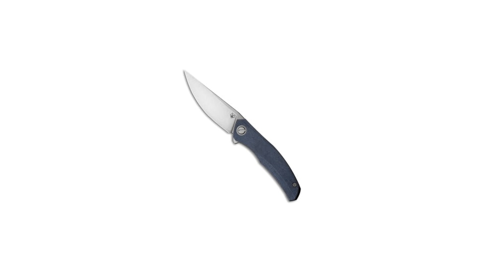 Shirogorov Q95 Ursus Folding Knife, 3.75in, ELMAX, Trailing Point Blade, Micarta, Blue Handle, Blue/Gray, 8.75 inch, BHQ-219301