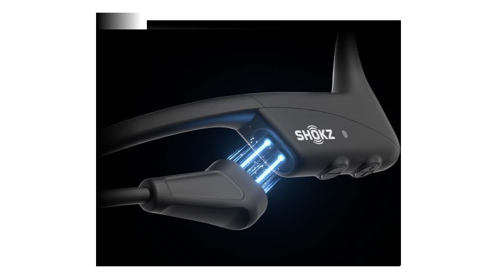 Shokz OpenComm Bone Conduction Stereo Bluetooth Headset, Black, C102-AN-BK-US