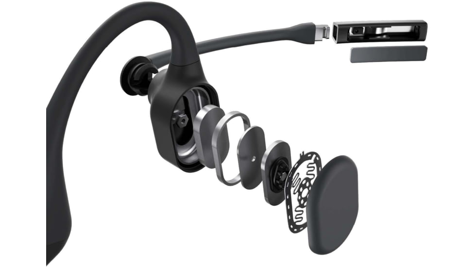 Shokz OpenComm Bone Conduction Stereo Bluetooth Headset, Black, C102-AN-BK-US