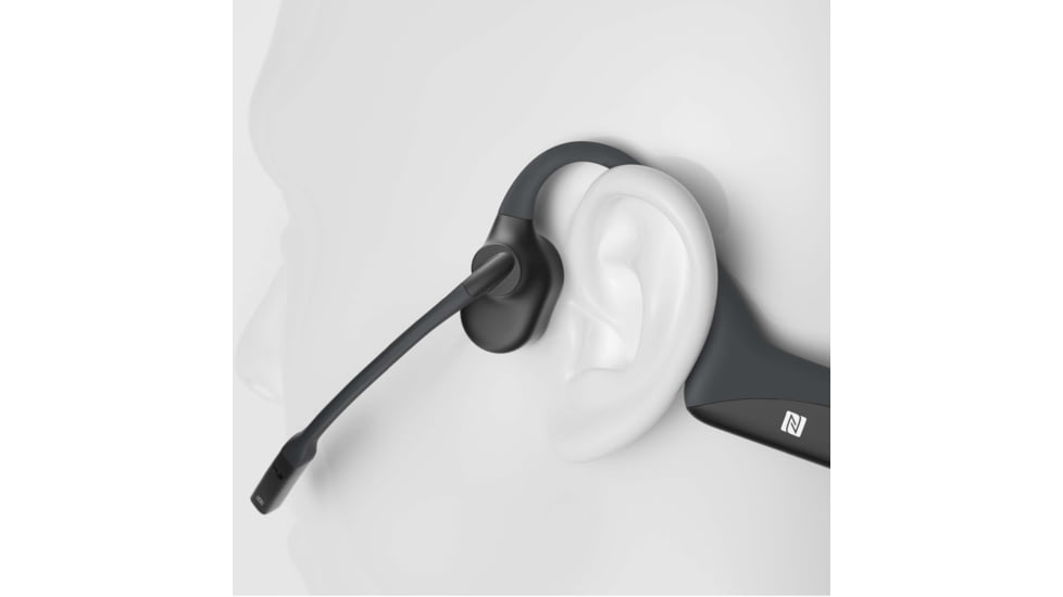 Shokz OpenComm Bone Conduction Stereo Bluetooth Headset, Black, C102-AN-BK-US