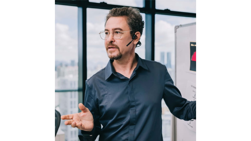 Shokz OpenComm Bone Conduction Stereo Bluetooth Headset, Black, C102-AN-BK-US