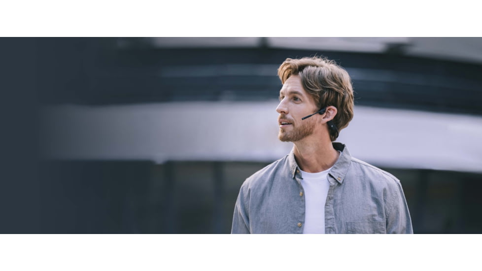 Shokz OpenComm Bone Conduction Stereo Bluetooth Headset, Black, C102-AN-BK-US