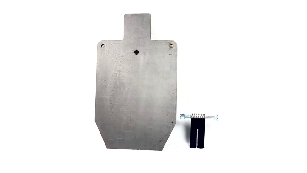 Shootsteel Surplus 1/2in AR500 Dual Purpose Target, w/ T Post Static Target Hanger, Gray, 12x20 inch, 1333043986479