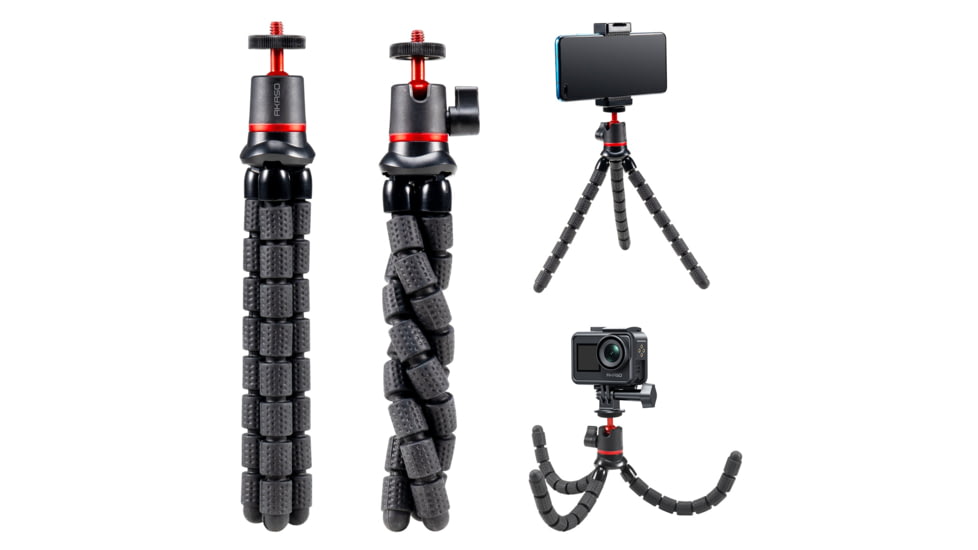 Shop-Akaso AKASO Flexible Tripod Action Camera Accessories Kit, SYAC0117-BK