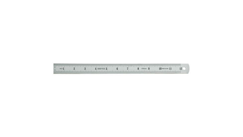 Shop Fox 12in / 300mm 2-Sided Stainless Steel Ruler D2828
