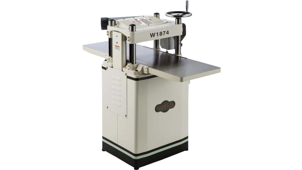 Shop Fox 15in 3 HP motor and 5200 RPM Fixed-Table Planer w/Helical Cutterhead, W1874