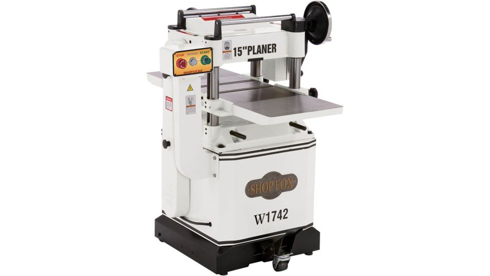 Shop Fox 3 HP 15in Planer, with Cast Iron Wings &amp; Mobile Base W1742