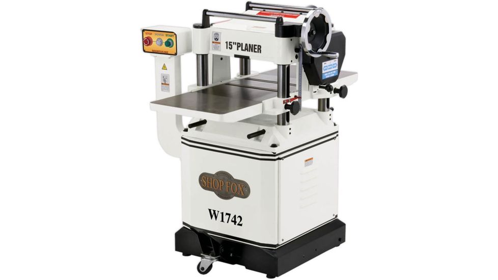 Shop Fox 3 HP 15in Planer, with Cast Iron Wings &amp; Mobile Base W1742