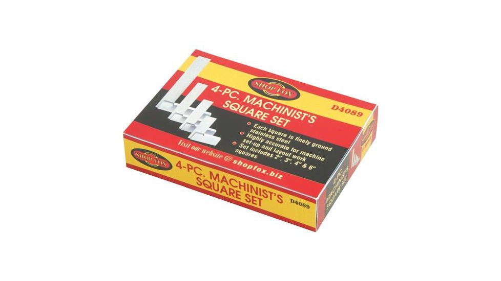 Shop Fox 4 Pc. Stainless Steel Machinists Square Set D4089
