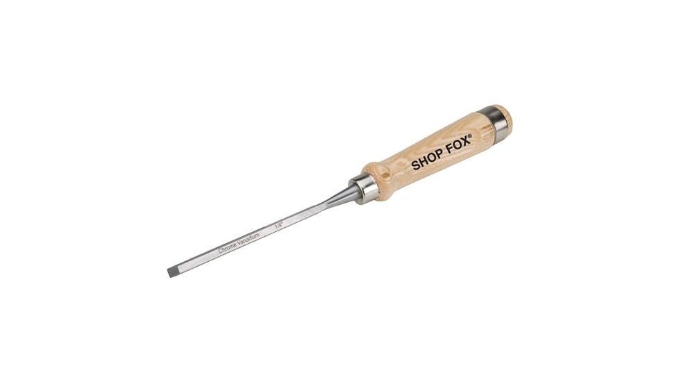 Shop Fox Chrome Vanadium Chisel w/ Ash Handle, 1/4in. Wide File, 12 in. Long Overall D3760