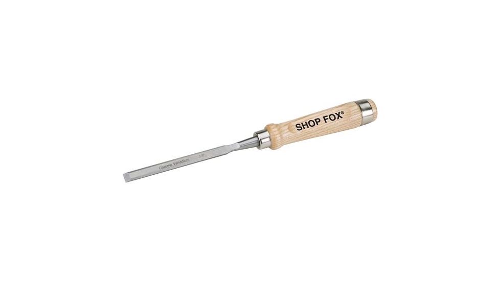 Shop Fox Chrome Vanadium Chisel w/ Ash Handle, 3/8in. Wide File, 12 in. Long Overall D3761