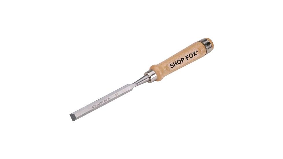 Shop Fox Chrome Vanadium Chisel w/ Ash Handle, 1/2in. Wide File, 12 in. Long Overall D3762