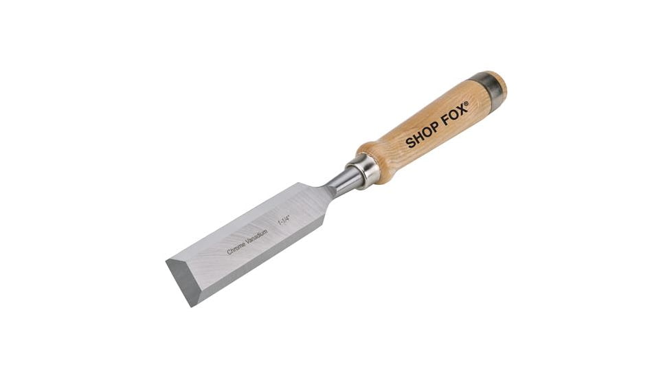 Shop Fox Chrome Vanadium Chisel w/ Ash Handle, 1-1/4in. Wide File, 12 in. Long Overall D3767