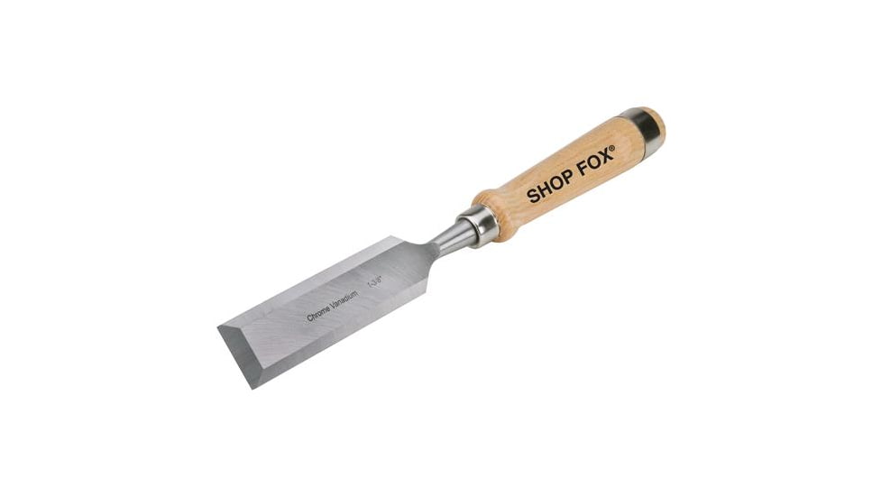 Shop Fox Chrome Vanadium Chisel w/ Ash Handle, 1-3/8in. Wide File, 12 in. Long Overall D3768