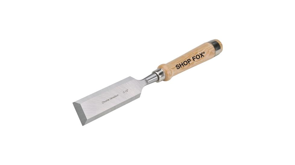 Shop Fox Chrome Vanadium Chisel w/ Ash Handle, 1-1/2in. Wide File, 12 in. Long Overall D3769