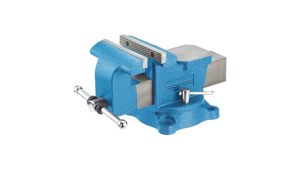 Shop Fox Dual-Locking Lever Bench Vise with Swivel Base, 360-Degree Swivel, 4in. Long D3248