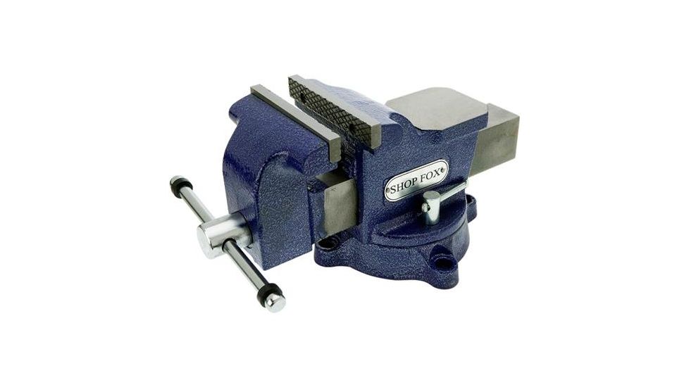 Shop Fox Dual-Locking Lever Bench Vise with Swivel Base, 360-Degree Swivel, 5in. Long D3249