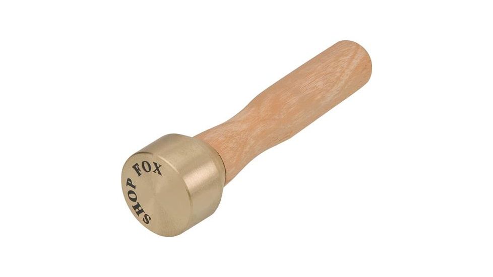 Shop Fox Turned-Polished Brass Head Mallet, Maple Handle, 8 oz. D2809