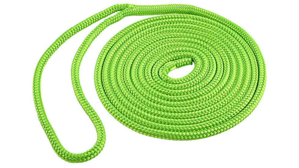 Shoreline Marine Double Braid Polyester Dock Line,.375inx15ft,Green 117941