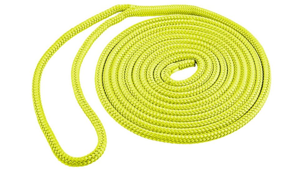 Shoreline Marine Double Braid Polyester Dock Line,.375inx15ft,Yellow 117938