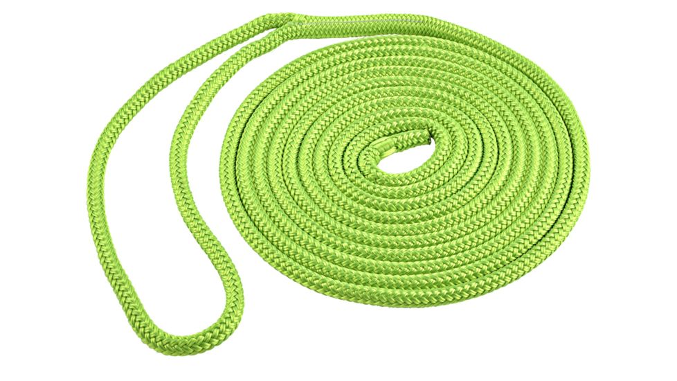 Shoreline Marine Dock Line Double Braid Polyester Rope - 1/2" x 15' - Green 117943