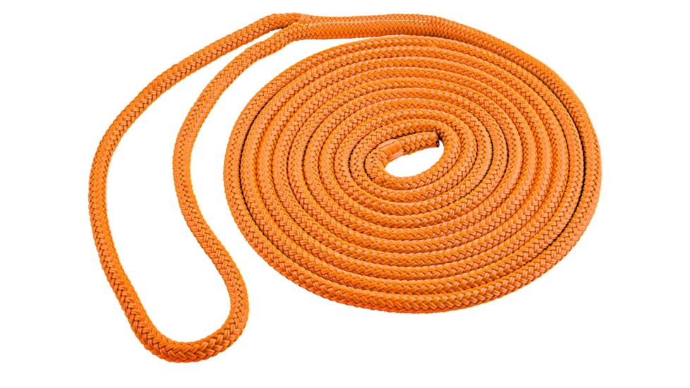 Shoreline Marine Dock Line Double Braid Polyester Rope - 1/2" x 15' - Orange 117947