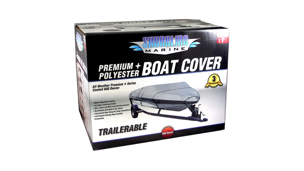 Shoreline Marine Premium Boat Cover - G, Grey 065156