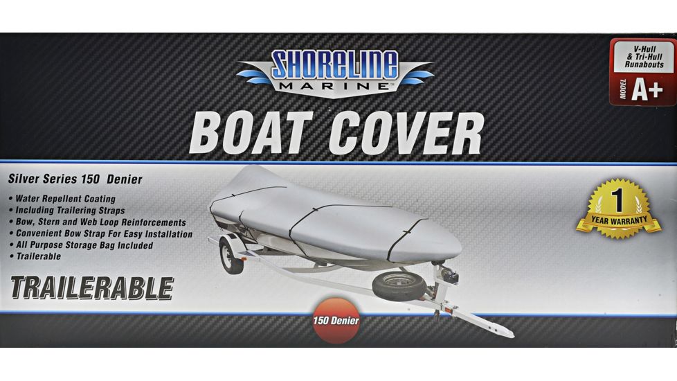 Shoreline Marine Warm Weather Boat Cover Silver - PlyA+ (14'-16') 118423