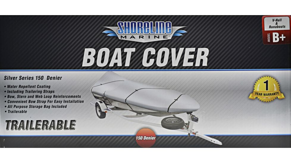 Shoreline Marine Warm Weather Boat Cover Silver - PlyB+ (17'-19') 118424