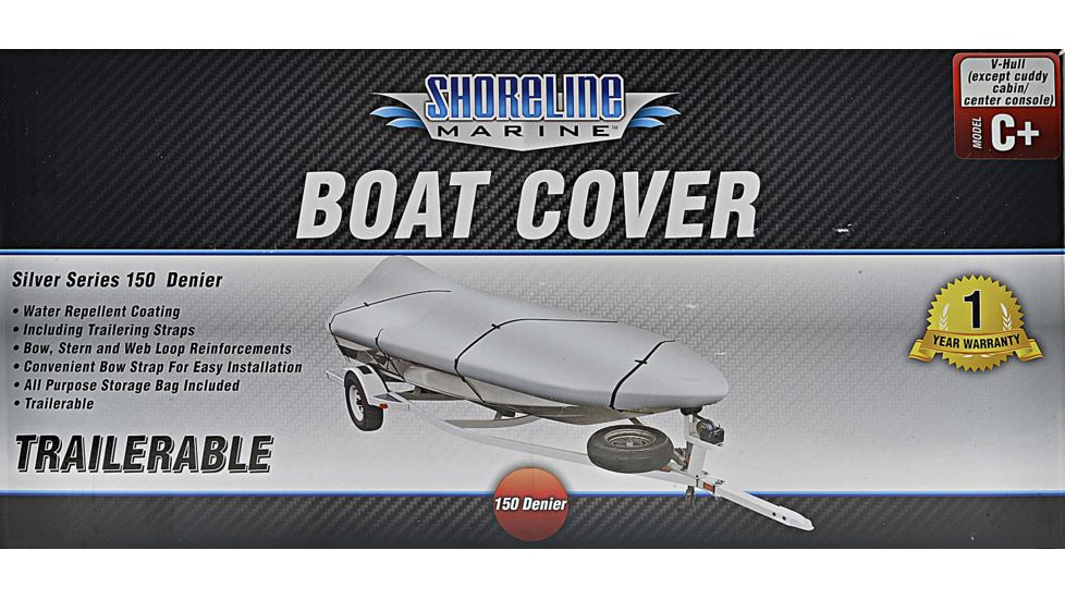 Shoreline Marine Warm Weather Boat Cover Silver - PlyC+ (20'-22') 118425