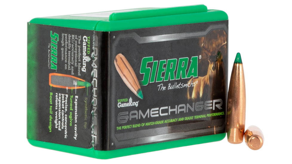 Sierra Bullets 4100T Tipped GameKing 6mm .243 90 GR Boat Tail Hollow Point 50 Box