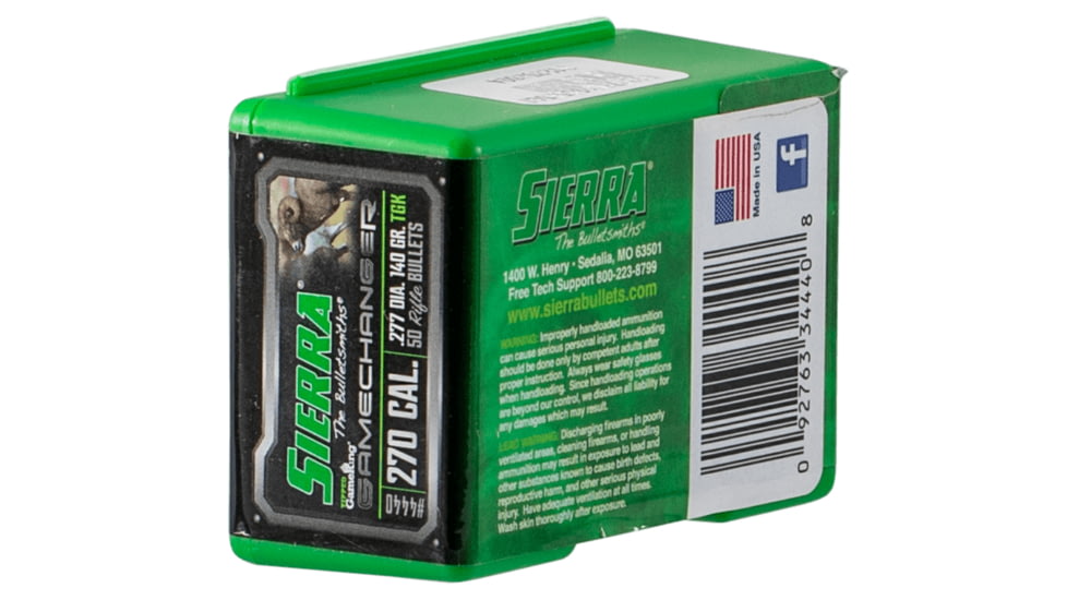 Sierra Bullets 4440 Tipped GameKing 270 Caliber .277 140 GR Boat Tail Hollow Point BTH