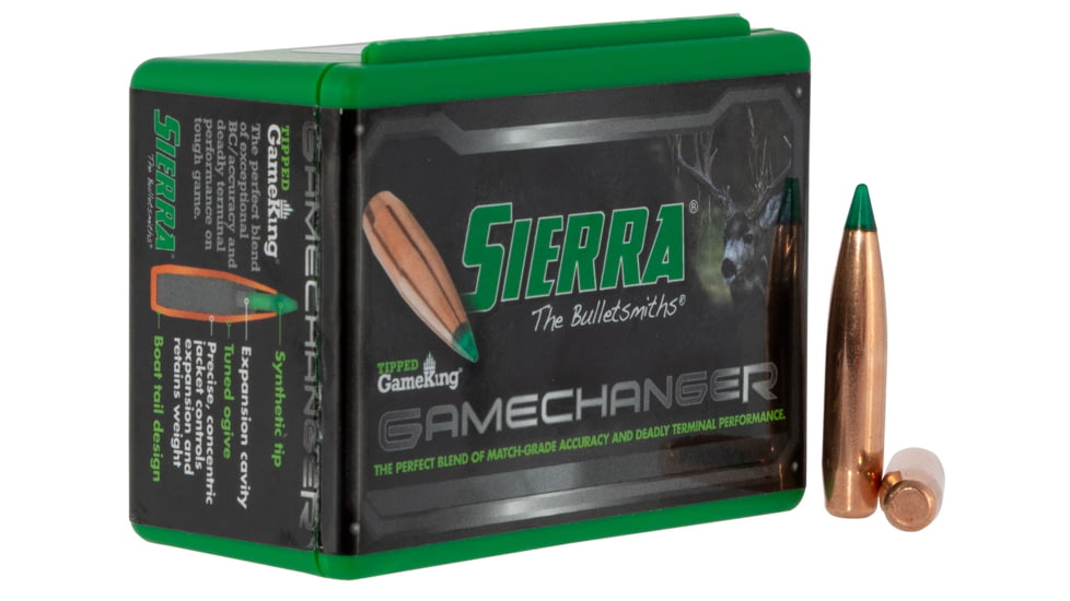 Sierra Bullets 4565T Tipped GameKing 7mm .284 165 GR Boat Tail Hollow Point BTHP 50 B