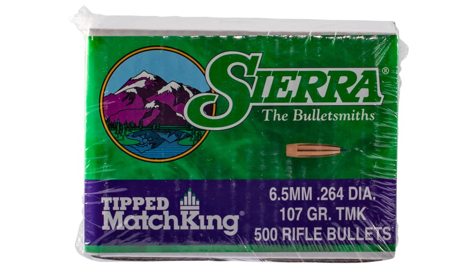 Sierra Bullets 7407C Tipped MatchKing 6.5mm .264 107 GR 500 Box