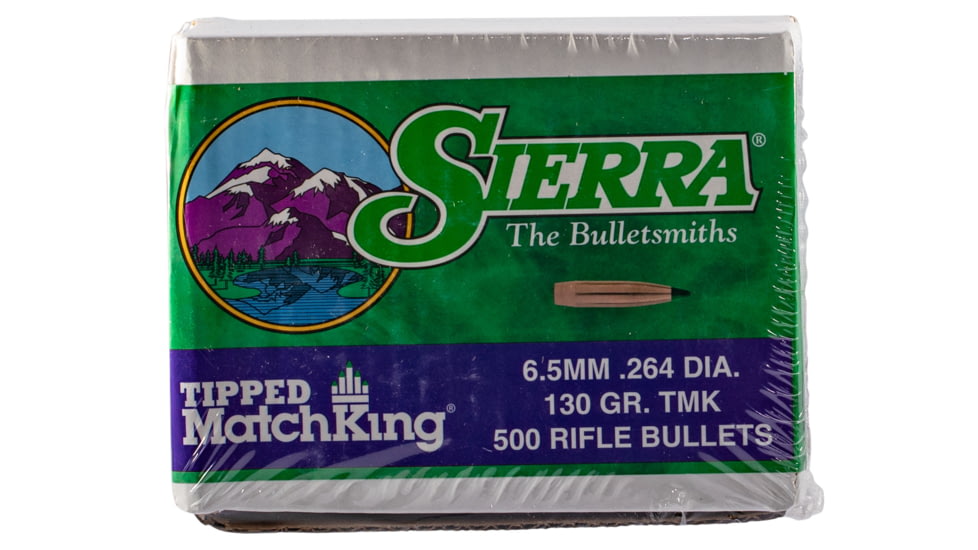 Sierra Bullets 7430C Tipped MatchKing .264 Cal .264 130 GR 500 Box