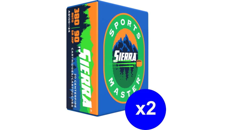 Sierra Bullets 9mm Luger, 124 grain, Jacketed Hollow Point, Brass Cased Pistol Ammo, A8124-19