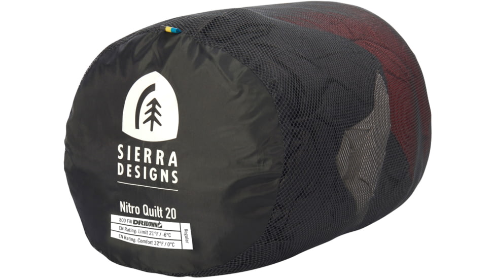 Sierra Designs Nitro Quilt 800F 20 Degrees Sleeping Bags, Red/Yellow/Black, Regular, 80710524R