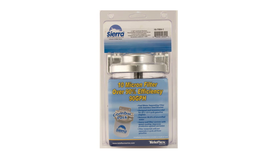 Sierra International 10 Micron Stainless Steel Fuel/Water Separator Kit - 1/4in, Tall, 18-7984-1
