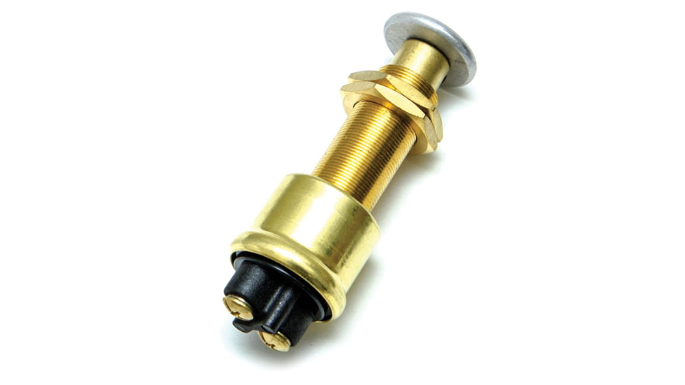 Sierra International MP39410 35 Amp Heavy-Duty Brass Mom. On-Off SPST Push-Button, MP39410