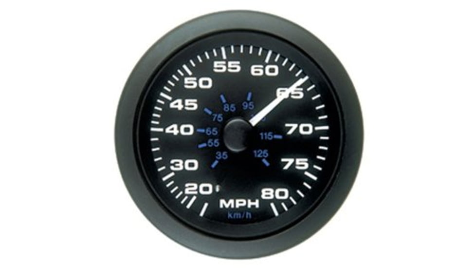 Sierra International Premier Pro 3in Speedometer Kit - 80 Mph, Pitot Type, Black, 62723P