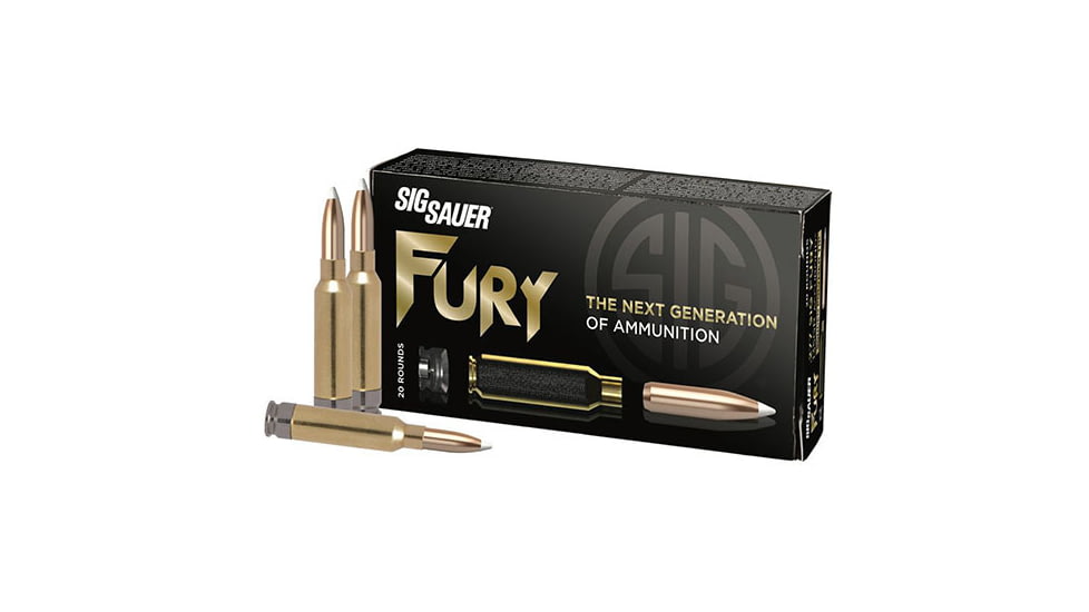 SIG SAUER Hybryd Accubond .277 Fury 150 Grain Bonded Tipped Brass Cased Rifle Ammo, 20 Rounds, H277SFAB150-20