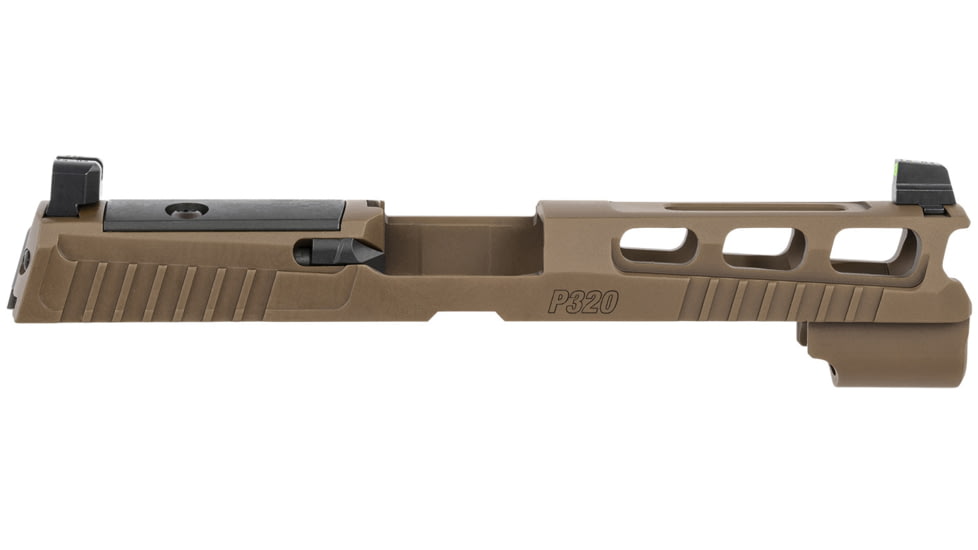 SIG SAUER Pro-Cut Slide Assembly w/X-Ray3 Day/Night Suppressor Sights, P320 Sub-Compact/XCompact, 9mm Luger, 4.7 in Barrel, Optic Ready, PVD Stainless Steel, Coyote Brown, 8900953