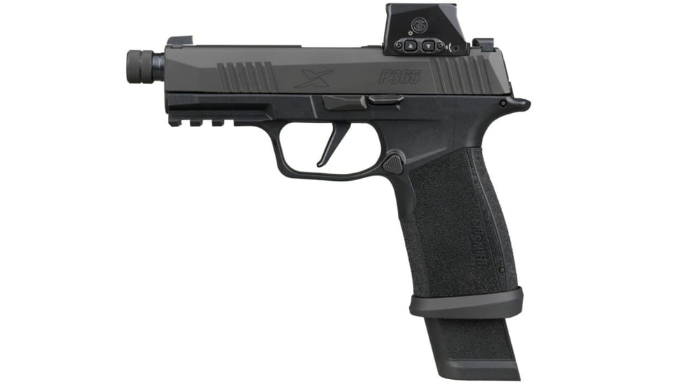 SIG SAUER Barrel, 9MM, 4.3 Threaded Barrel, 1/2X28 Thread Pitch, Fits Sig P365, Nitride Finish, Black, Loaded Chamber Indicator