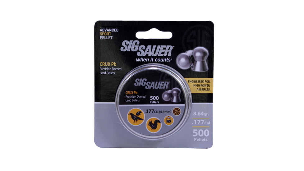 Sig Sauer AIRAMMOCRUX Crux Domed .177 Pellet Lead 500 Blister Pack AIRAMMOCRUXPB177500