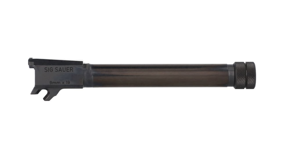 Sig Sauer Barrel, 9Mm, 4.9 in Threaded Barrel, 1/2X28 Thread Pitch, Fits Sig P365 Fuse, Nitride Finish, Black, Loaded Chamber Indicator 8902025, SG8902025