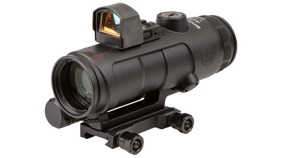 SIG SAUER Bravo Battle Pack, Bravo4 4X32mm, 556-762 Horseshoe Dot Illuminated Reticle, 0.5 MOA ADJ, Romeo Zero, 3 MOA, Black, SOB44005
