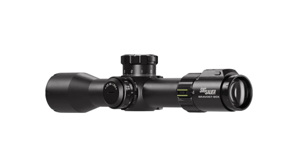 SIG SAUER BRAVO6TBDX 3-18x44mm 35mm Tube Rifle Scope, FFP, Mrad Milling Reticle, Levelplex, Side Focus, BDX-T1 Mrad Adj, Black, SOBBDX63102
